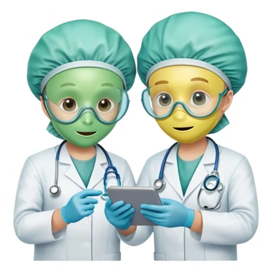 I want an emoji that reflects teamwork makes the dreamwork. Except it has to reflect doctors who look like aliens  sticker