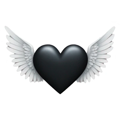 black heart with wings sticker
