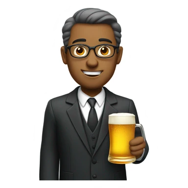 Lawyer drinking beer sticker