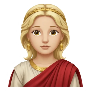Ancient Roman woman with earrings and blonde hair, ancient clothes sticker