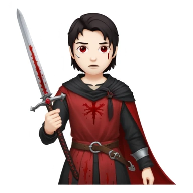 Demon slayer dying with a sword sticker