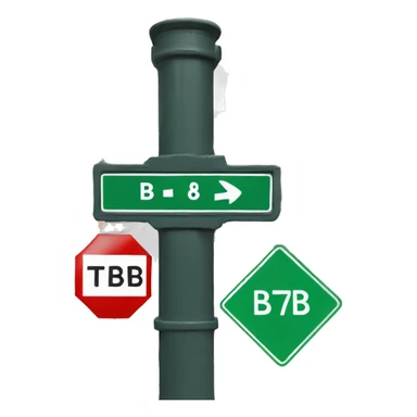 street sign that reads BB7 sticker
