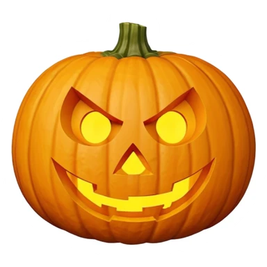 single Halloween pumpkin, carved jack-o'-lantern face, glowing inside, isolated on white background, high detail, soft natural lighting, no text, no watermark --ar 1:1 --v 6
 sticker