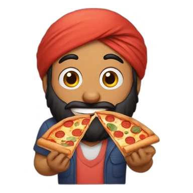 sikh guy eating pizza sticker