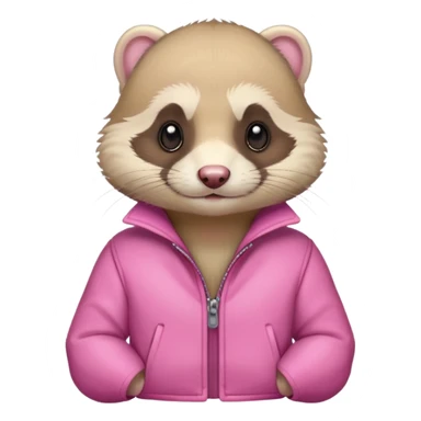 Ferret wearing pink jacket sticker