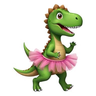 Dinosaur wearing tutu running ￼ sticker