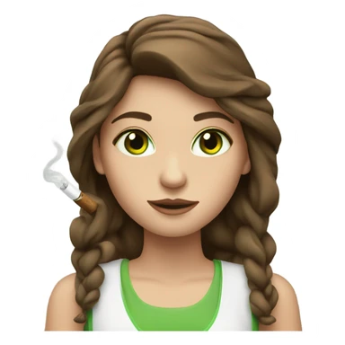 girl with brown hair and green eyes with electric cigarette  sticker