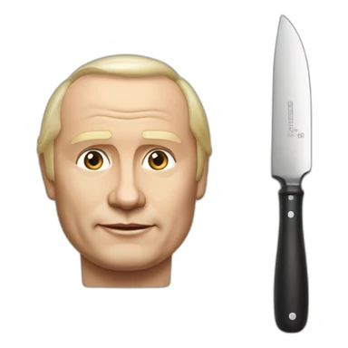 Vladimir Poutine avec un couteau sticker