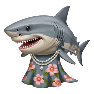 create me a slack emoji of a very old tiger shark dressed like a grandma sticker