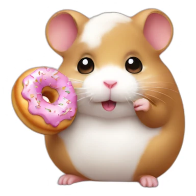white hamster eat choco donut sticker