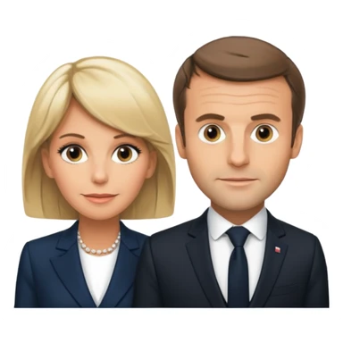 Emmanuel Macron  et Brigitte Macron  sticker