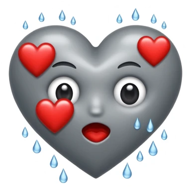 Un corazón roto de color gris con grietas  sangrando y expulsando sangre rodeado de vendas y tiritas que se despegan sin hacer efecto sticker