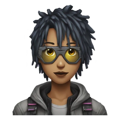 Anime cyberpunk sticker