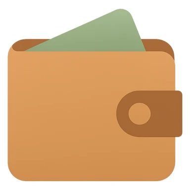 wallet, flat color icon style, minimal and bold, for digital interface sticker