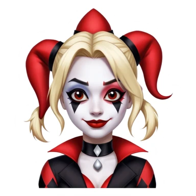 Harley Quinn Jester Suit. Black, Red, and White sticker