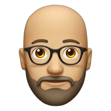 Bald man with beard and optical glasses sticker