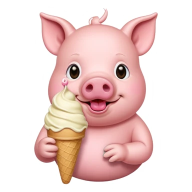 pig with ice cream sticker
