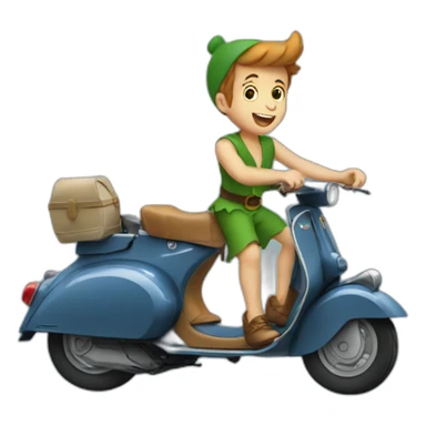 peter pan in vespa sticker