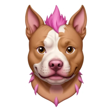 very tattoed face pitbull dog with pink spiky hair sticker