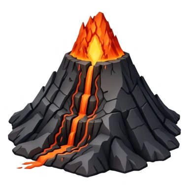 A dormant volcano surrounded by hardened magma paths. sticker