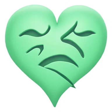 Pastel green colour broken heart sticker