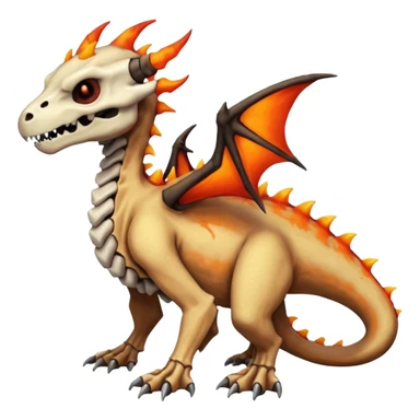 Skeletal Fiery Volcanic Cubone-Salandit-Marowak-Duskull-dragon sticker