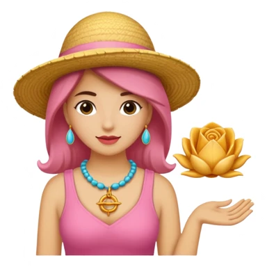 Rosa mujer comprando collares de concha marina 🐚  sticker