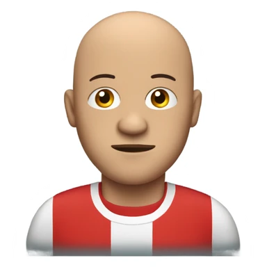 A bald man that is a bit fat wearing a red football shirt watching tv sticker