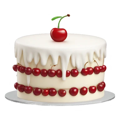 white cake decorated with cherries sticker