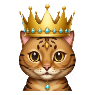 dark brown bengal cat with crown sticker