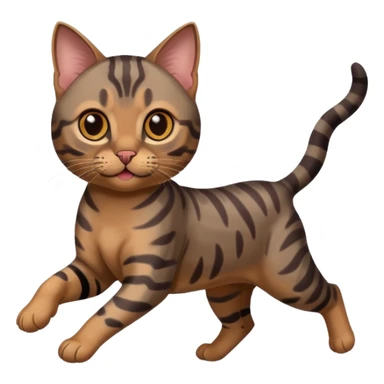 Cute dark grey and dark brown bengal cat running sticker