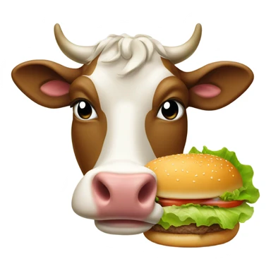Cow eating a burger  sticker