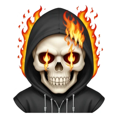 Bro I wanna skull with hoodie on the hoodie has to be on fire and I want matrix blood with the codes and weird numbers spilling out eyes and mouth almost give him a diamond grill sticker