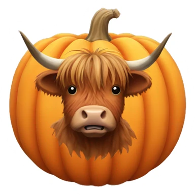 highland cow in a pumpkin sticker