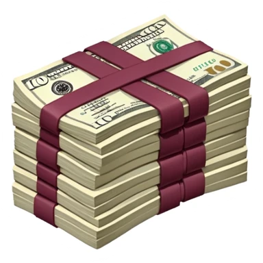 You have to make it look like the money is folded in half and there's a lot of it, these are $100 bills and they don't have a bow but a burgundy rubber band for the money. sticker