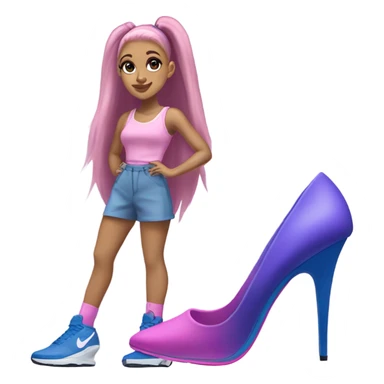 Ariana grande wearing pink purple blue Nike high heels  sticker