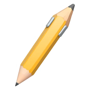 Pencil icon in chibi style, pastel colors sticker