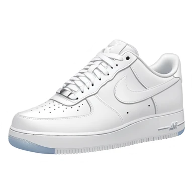 Pristine white Nike Air Force 1 with visible Nike swoosh logo sticker