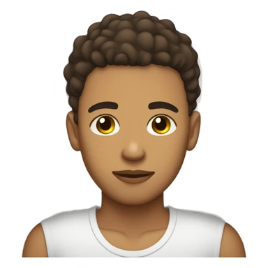 Lightskin boy with a low taper haircut with hazel eyes sleeping in bed  sticker