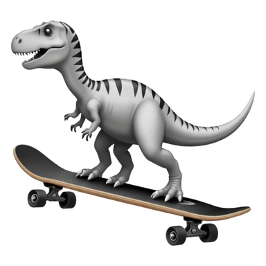 draw outline Dinosaur on a skateboard sticker