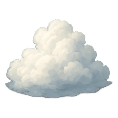 digital illustration of a cloud, no background sticker