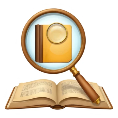 Magnifying glass with a book sticker