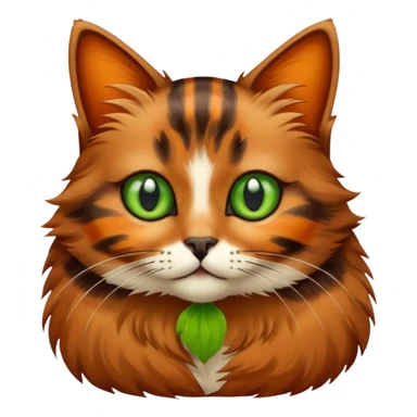 Brown and orange striped tortoiseshell ￼cat with green eyes sticker