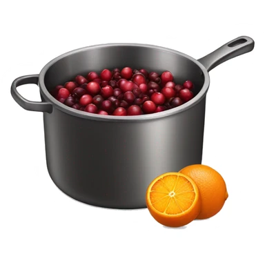 Saucepan with oranges cranberries and cinnamon  sticker