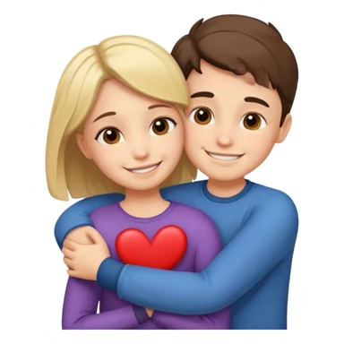 Boy and girl hugging each other in love sticker