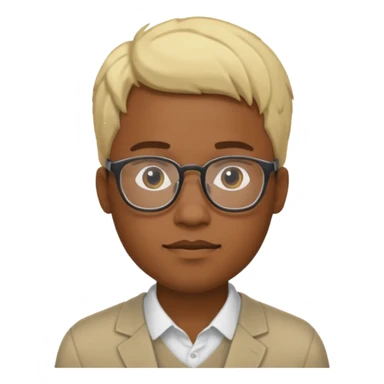Blonde black man wearing glasses sticker