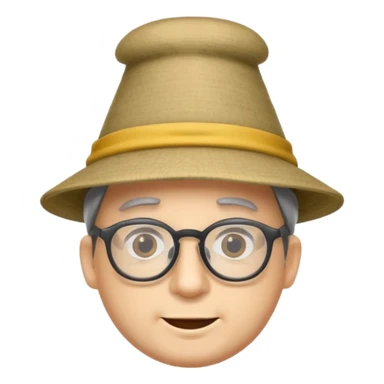 Man with glasses wearing a tall funny hat. sticker