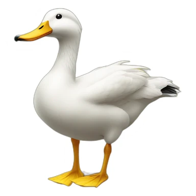 Canard fuson avec un oiseau sticker