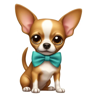 Chihuahua brown with a bow sticker
