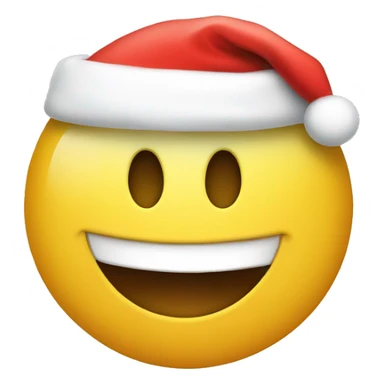 Smiley emoji with Santa hat on sticker